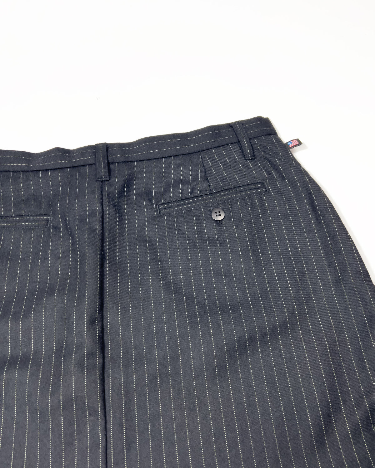 00's Ralph Lauren Tailored Mini Skirt in Navy Wool Pinstripe - W32"