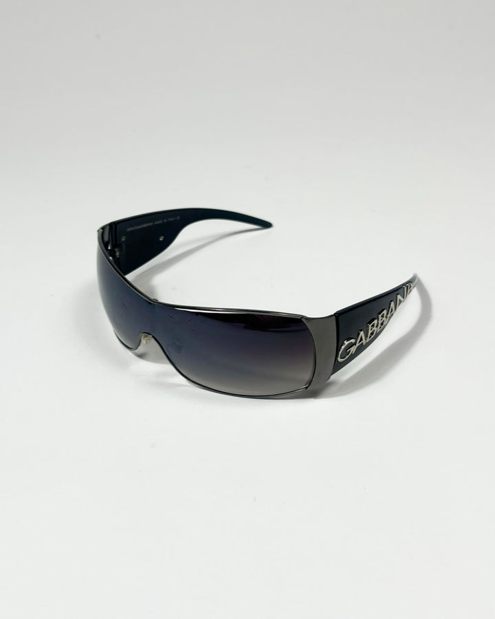 2014 Dolce & Gabbana wrap-around sunglasses in Black
