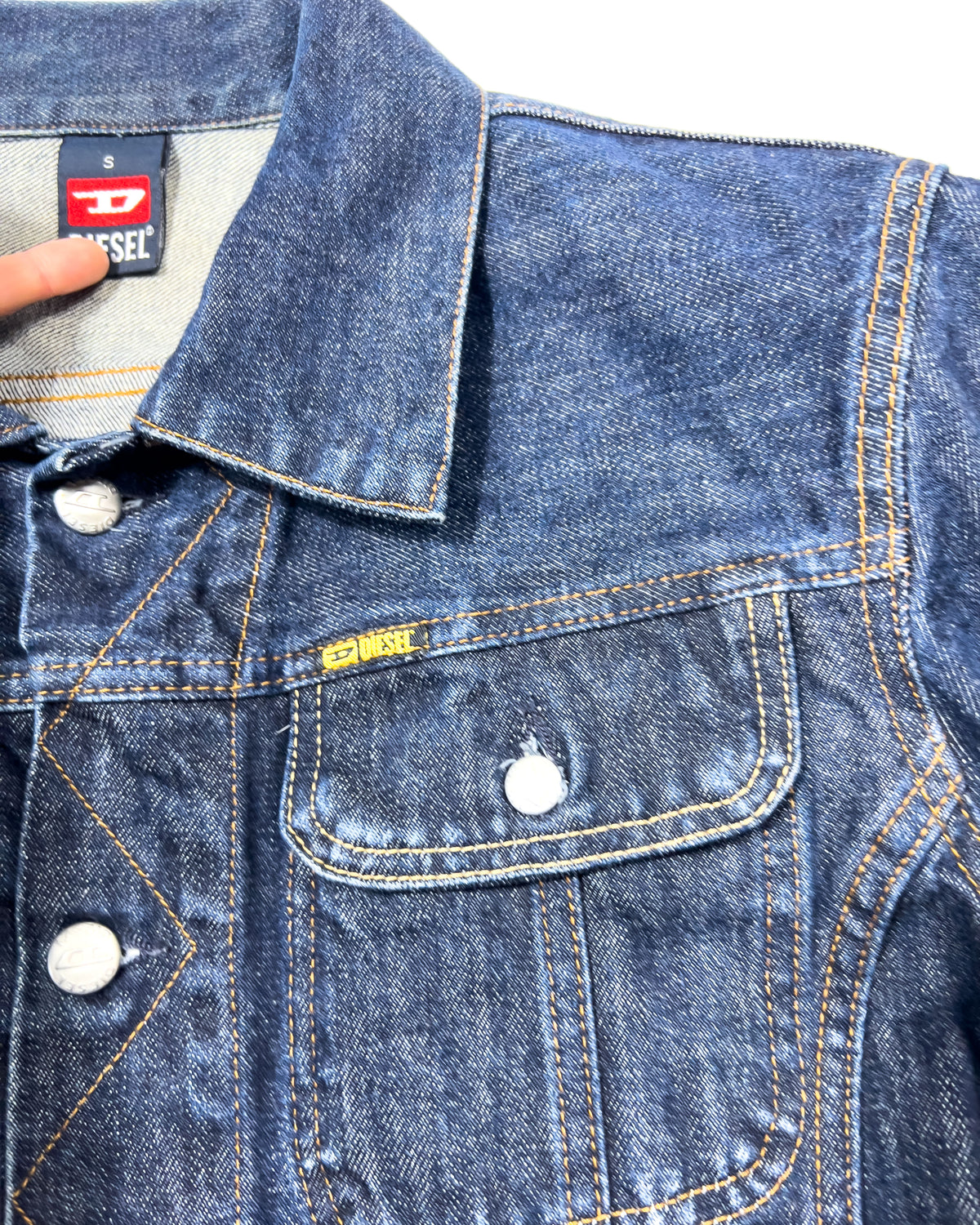 00's Diesel Denim Jacket in Indigo Blue - S