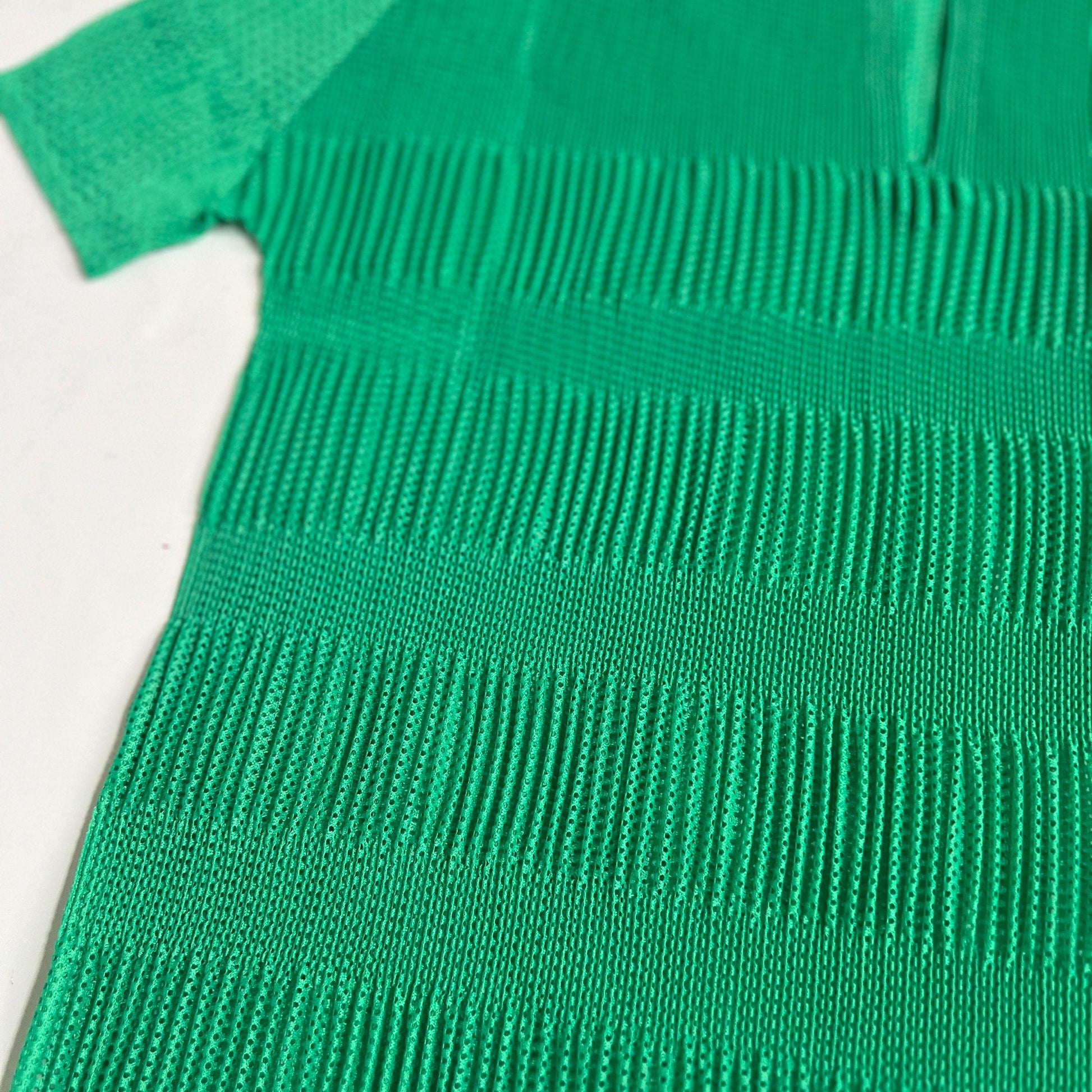 Issey Miyake Pleats Pleats Top with High Neck in Green 