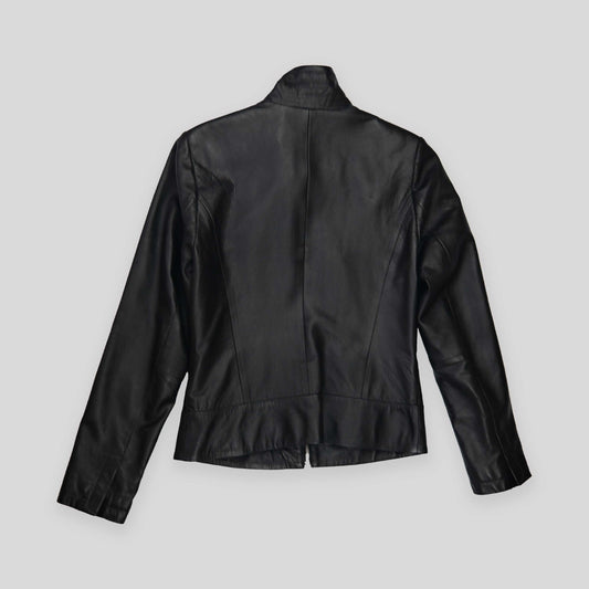 black leather moto 