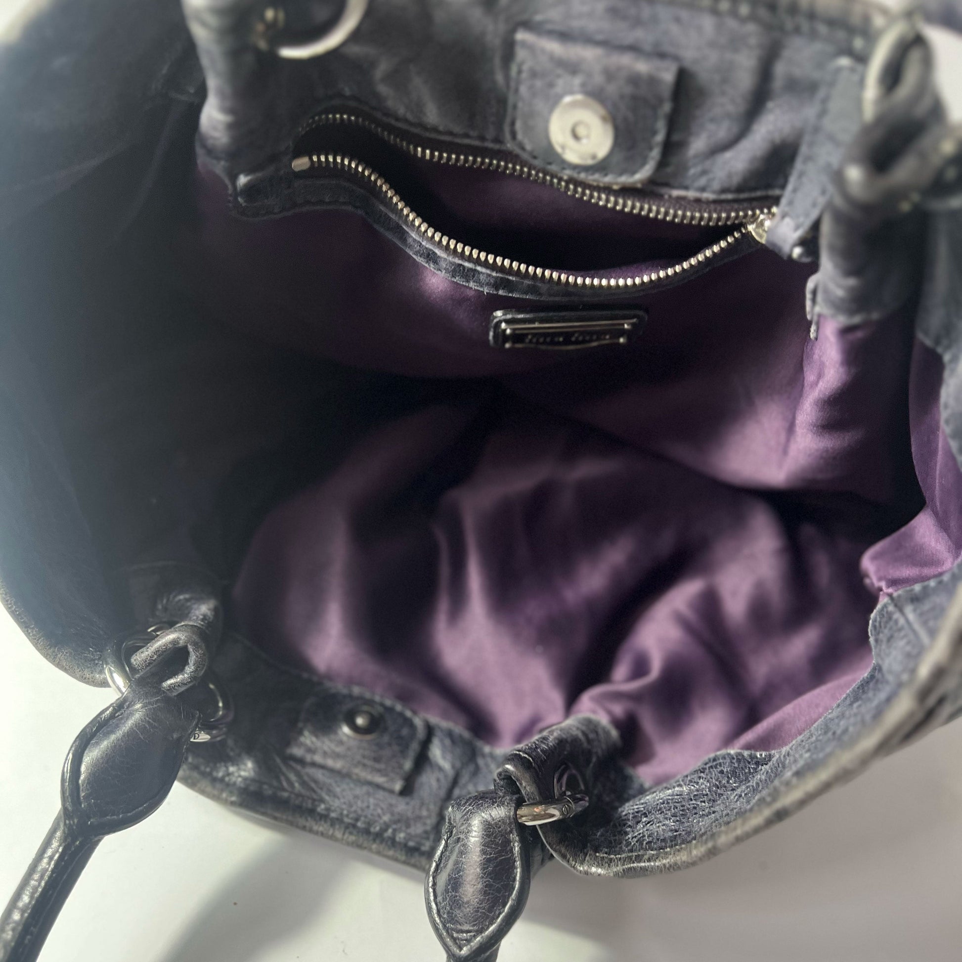 Miu Miu Matelasse Leather Tote in Navy 