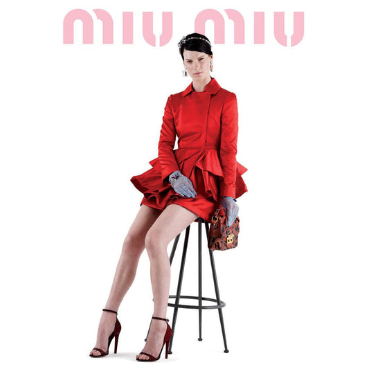 Resort 2012 Miu Miu Dress Coat in Red Silk - S 