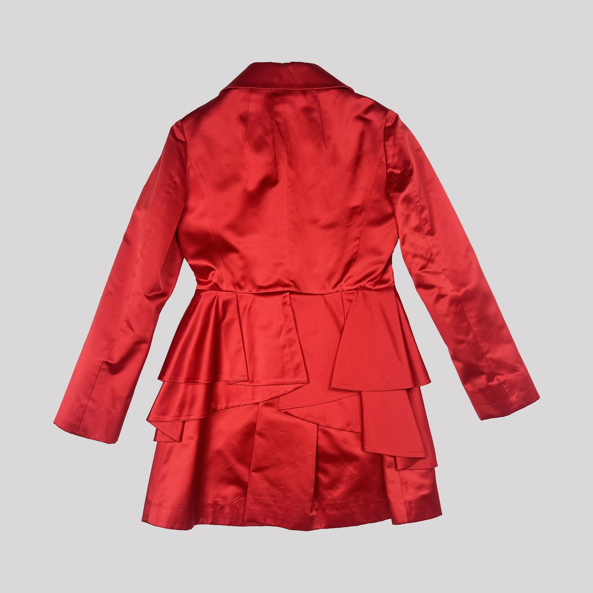 Resort 2012 Miu Miu Dress Coat in Red Silk - S 