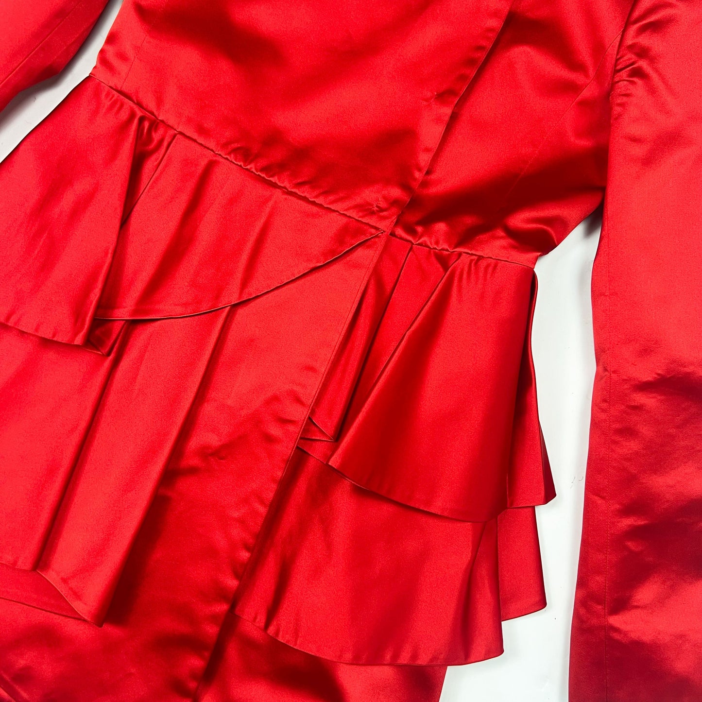 Resort 2012 Miu Miu Dress Coat in Red Silk - S 