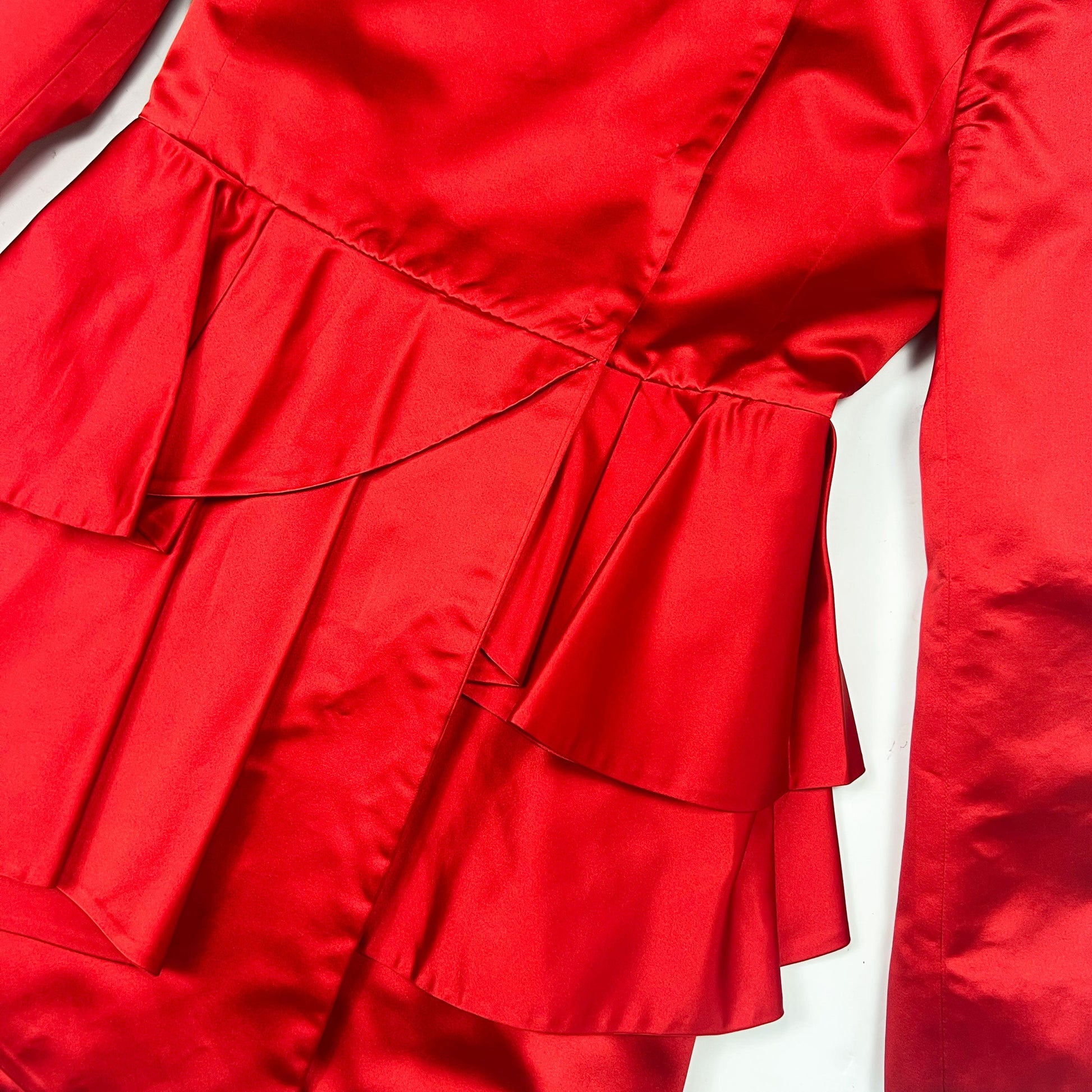 Resort 2012 Miu Miu Dress Coat in Red Silk - S 