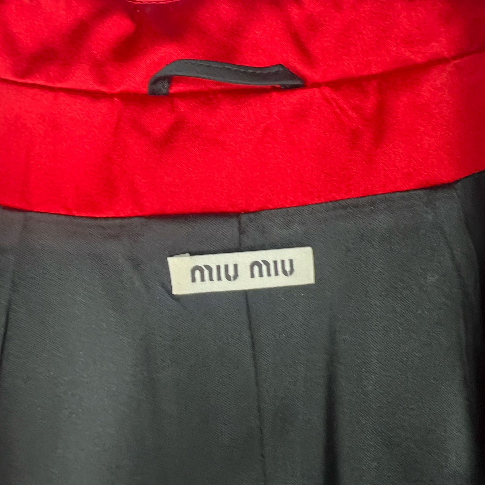 Resort 2012 Miu Miu Dress Coat in Red Silk - S 