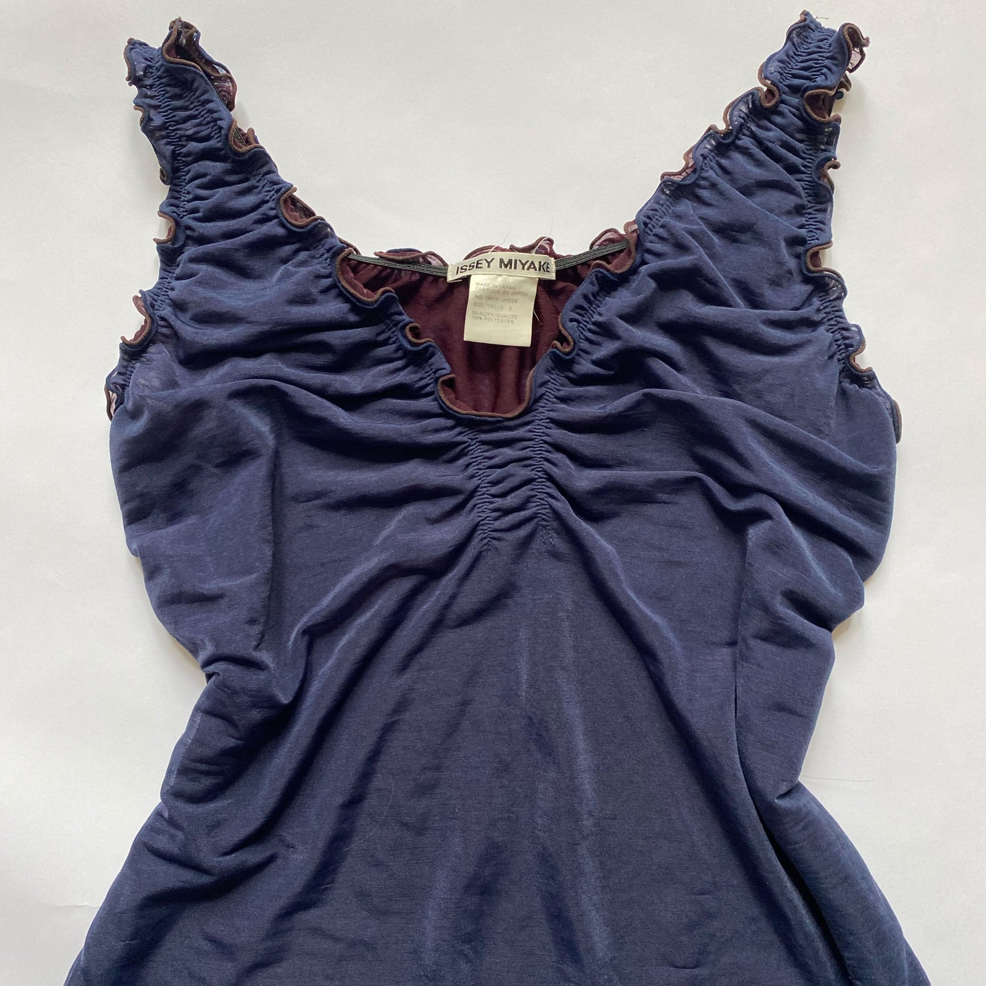 SS 2005 Issey Miyake Mesh Mini Dress in Blue - S 