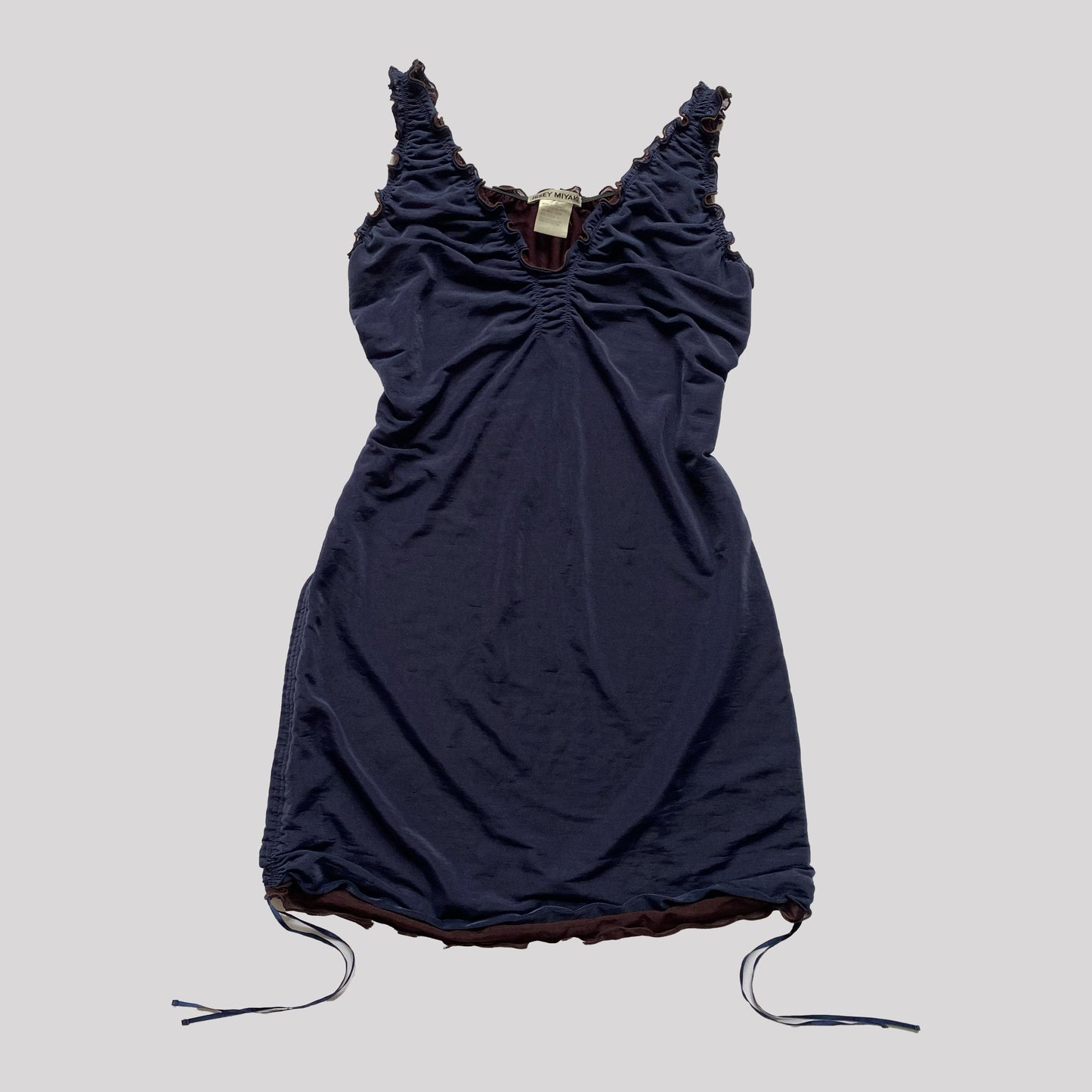 SS 2005 Issey Miyake Mesh Mini Dress in Blue - S 