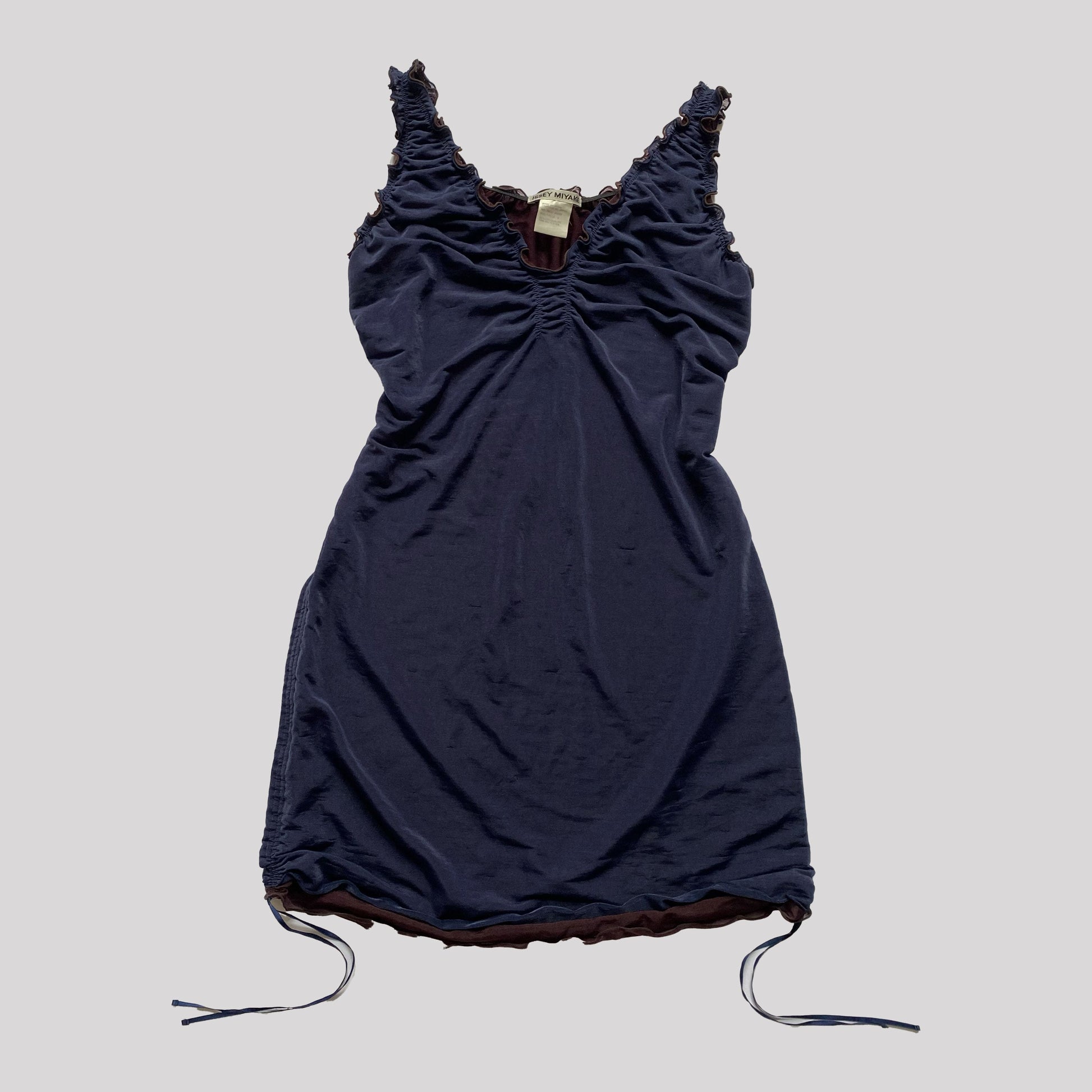 SS 2005 Issey Miyake Mesh Mini Dress in Blue - S 