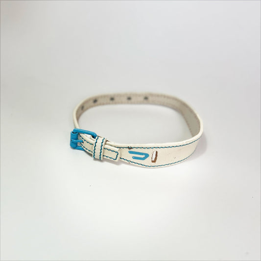 Vintage Diesel Dog Collar in White Leather 