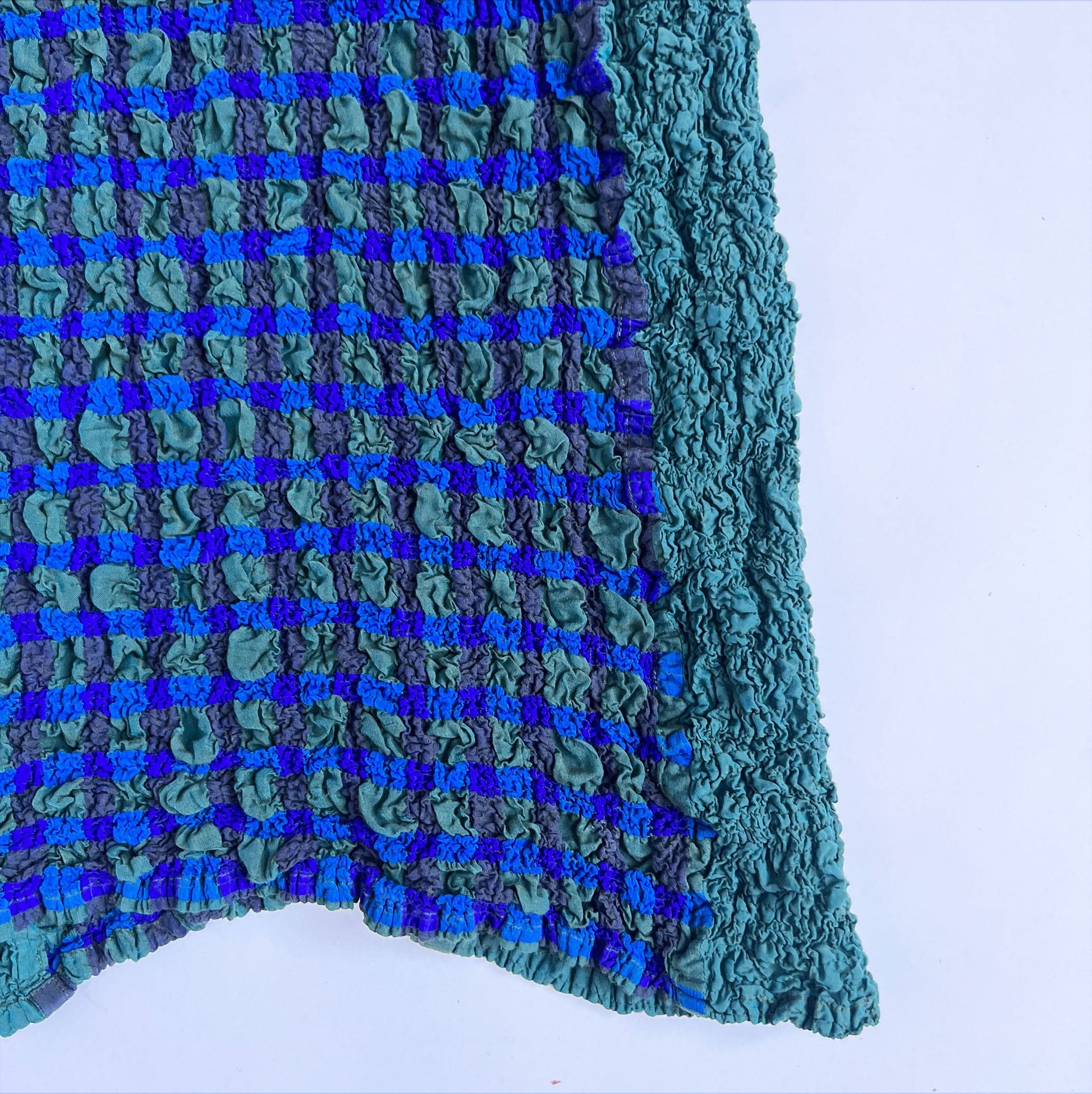 Vintage Issey Miyake Sleeveless Top in Green and Blue Check - S/M 