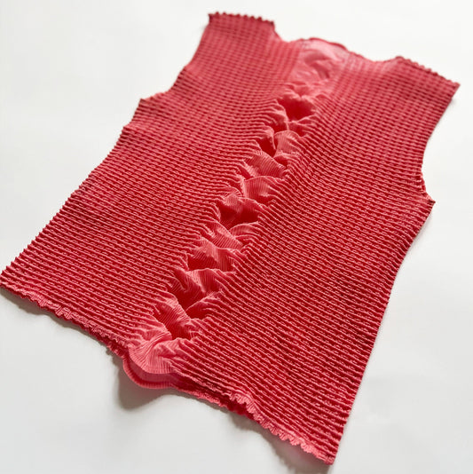 Vintage Issey Miyake Top with Ruffle Detail in Pink - Size 3 