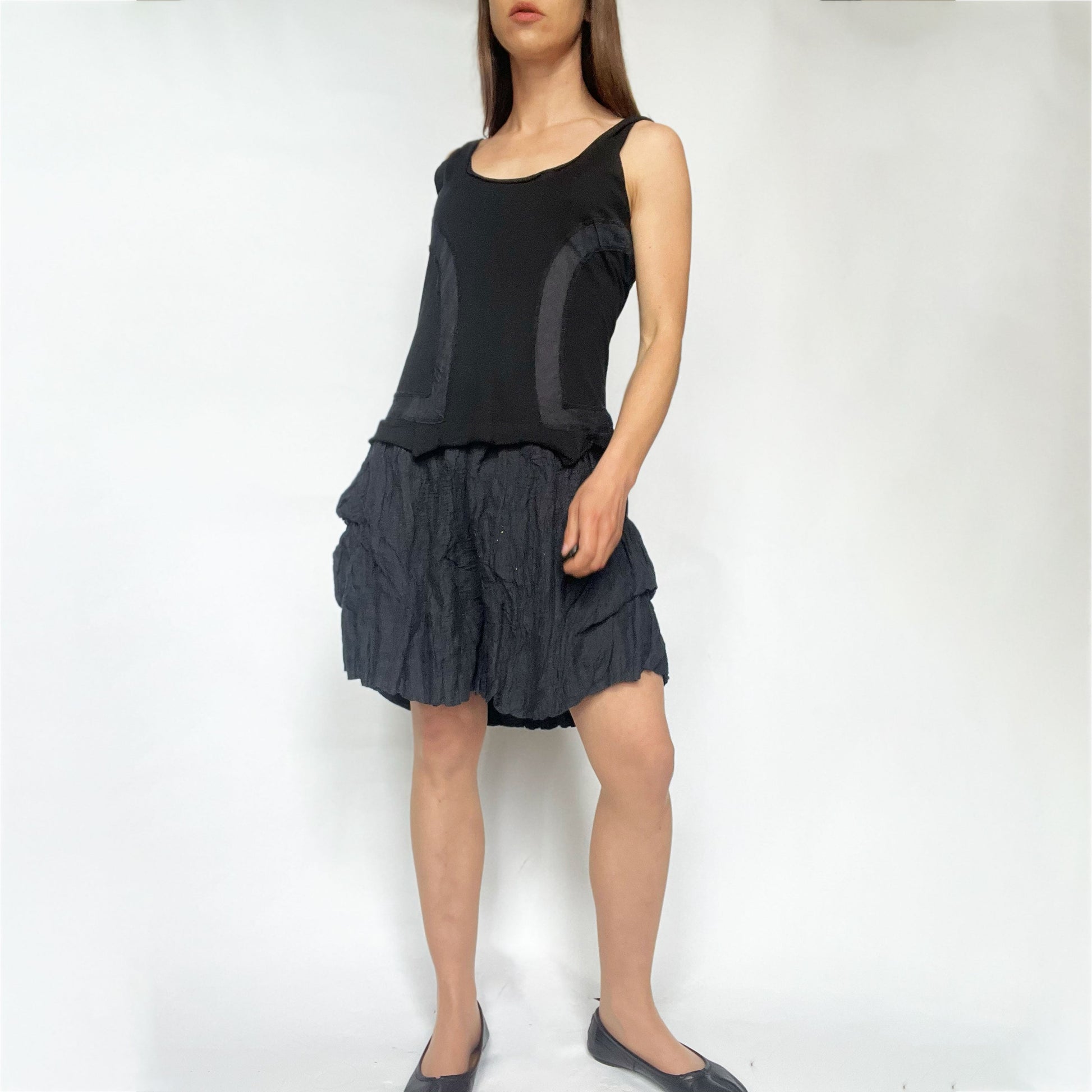 Vintage Marithe Francois Girbaud Tank Dress with Bubble Hem in Navy - S 