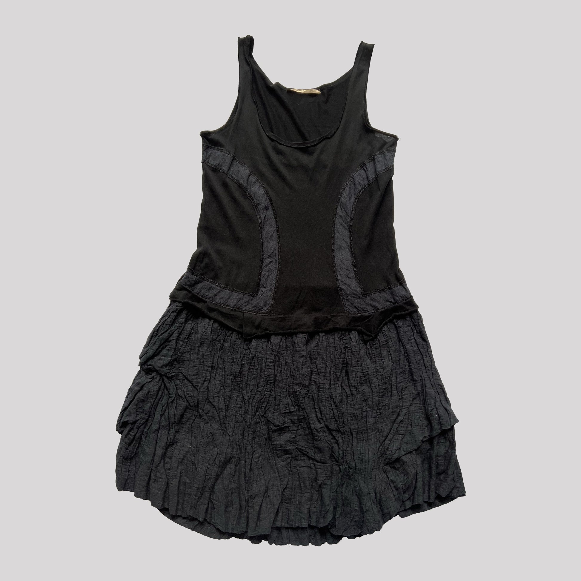 Vintage Marithe Francois Girbaud Tank Dress with Bubble Hem in Navy - S 
