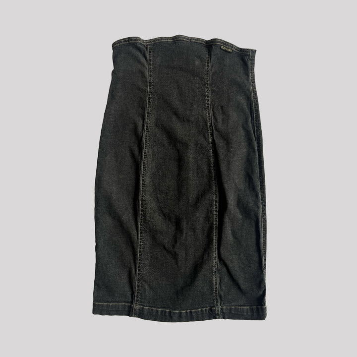 Vintage Plein Sud  Denim Bandeau Dress in Black - XS 
