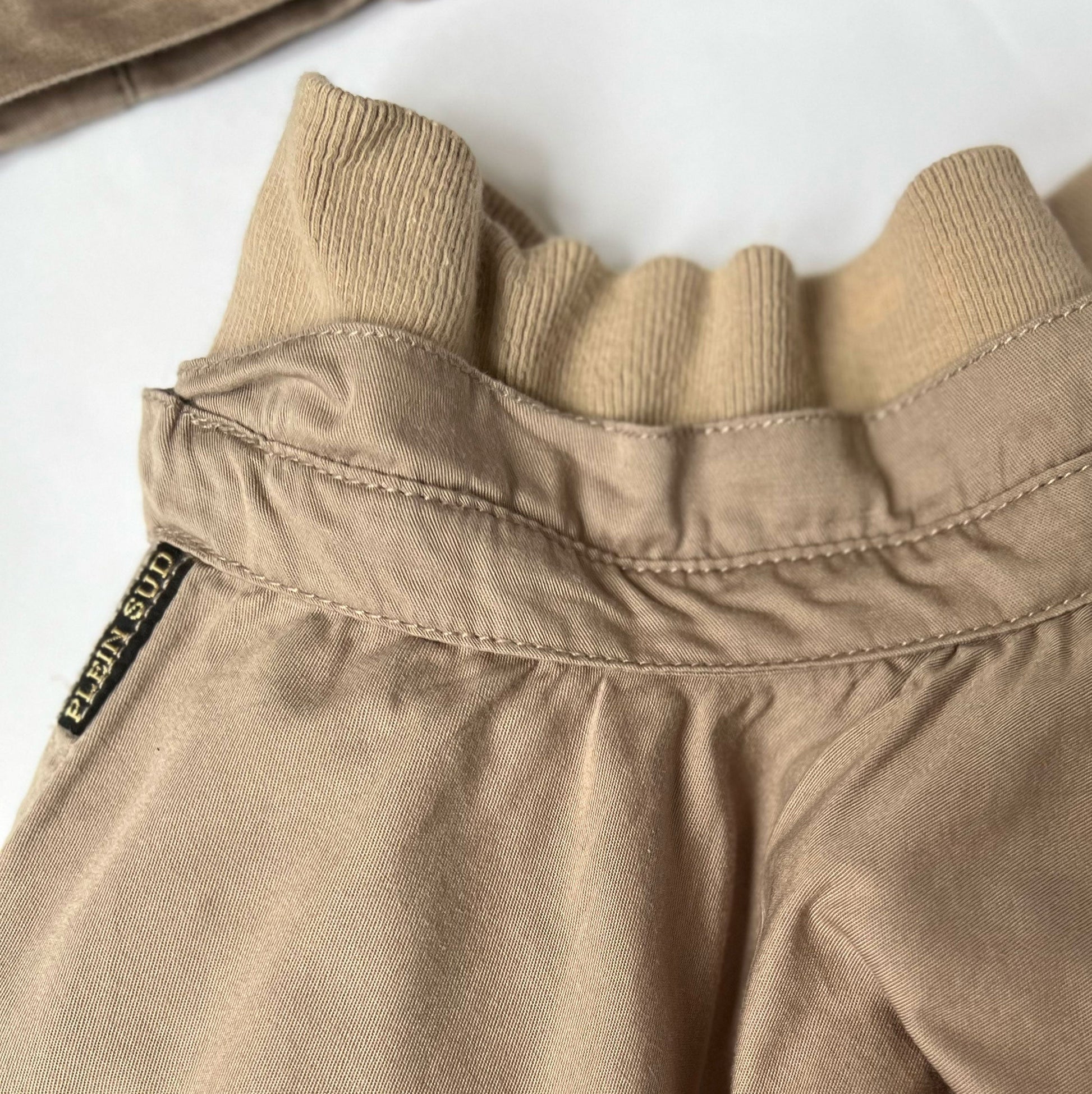 Vintage Plein Sud Utility Two Piece Skirt Suit in Beige - S 