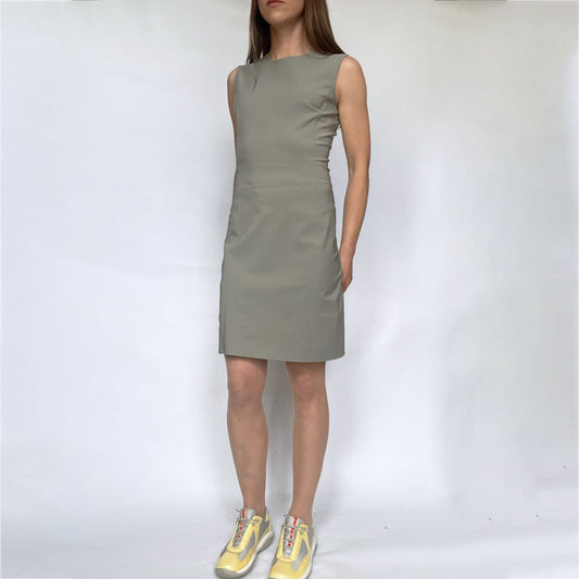 Vintage Prada Mid Length Sleeveless Dress in Grey - XS 