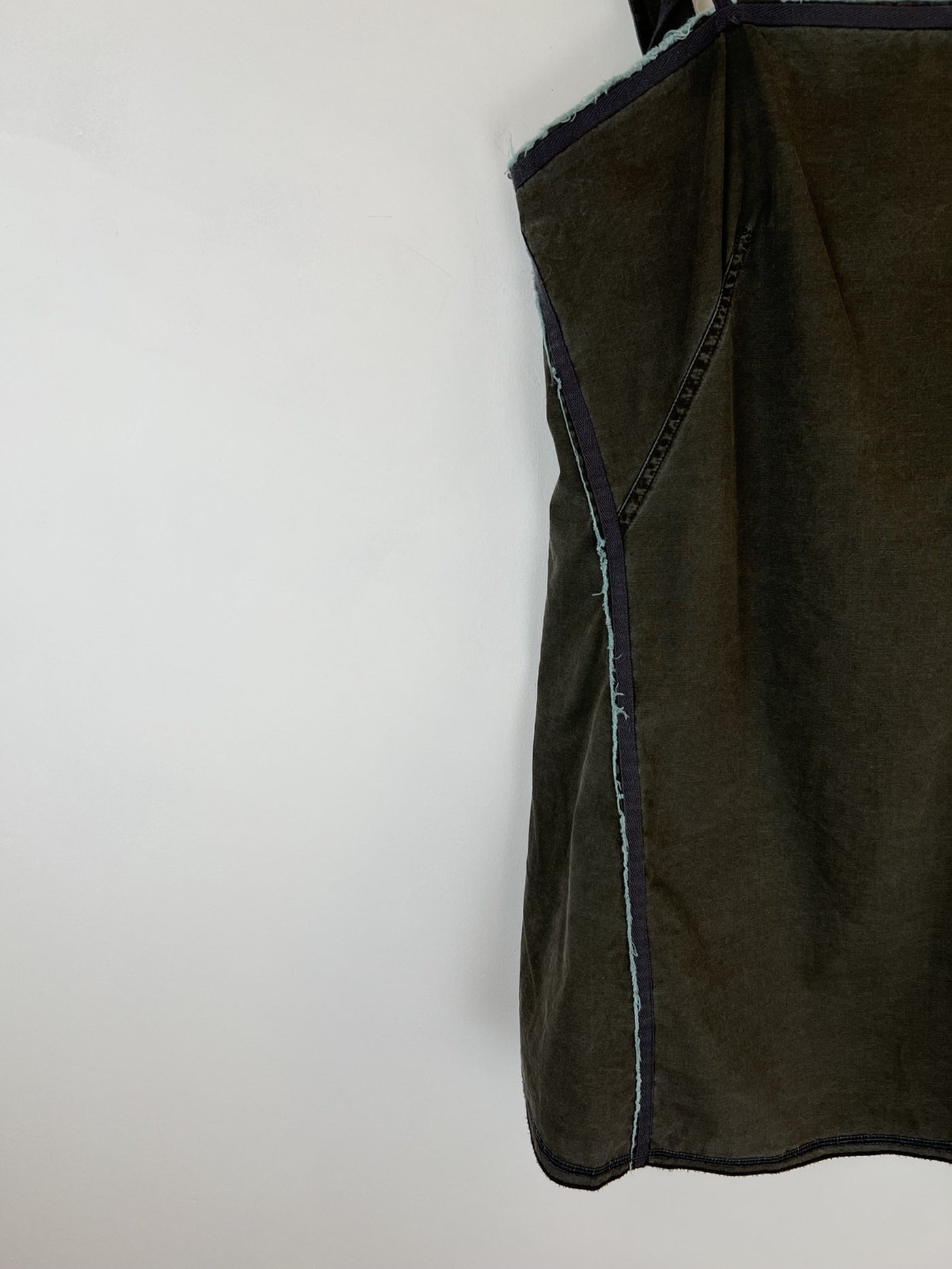 00's Cop Copine Apron Tunic Top in Khaki / Blue - M