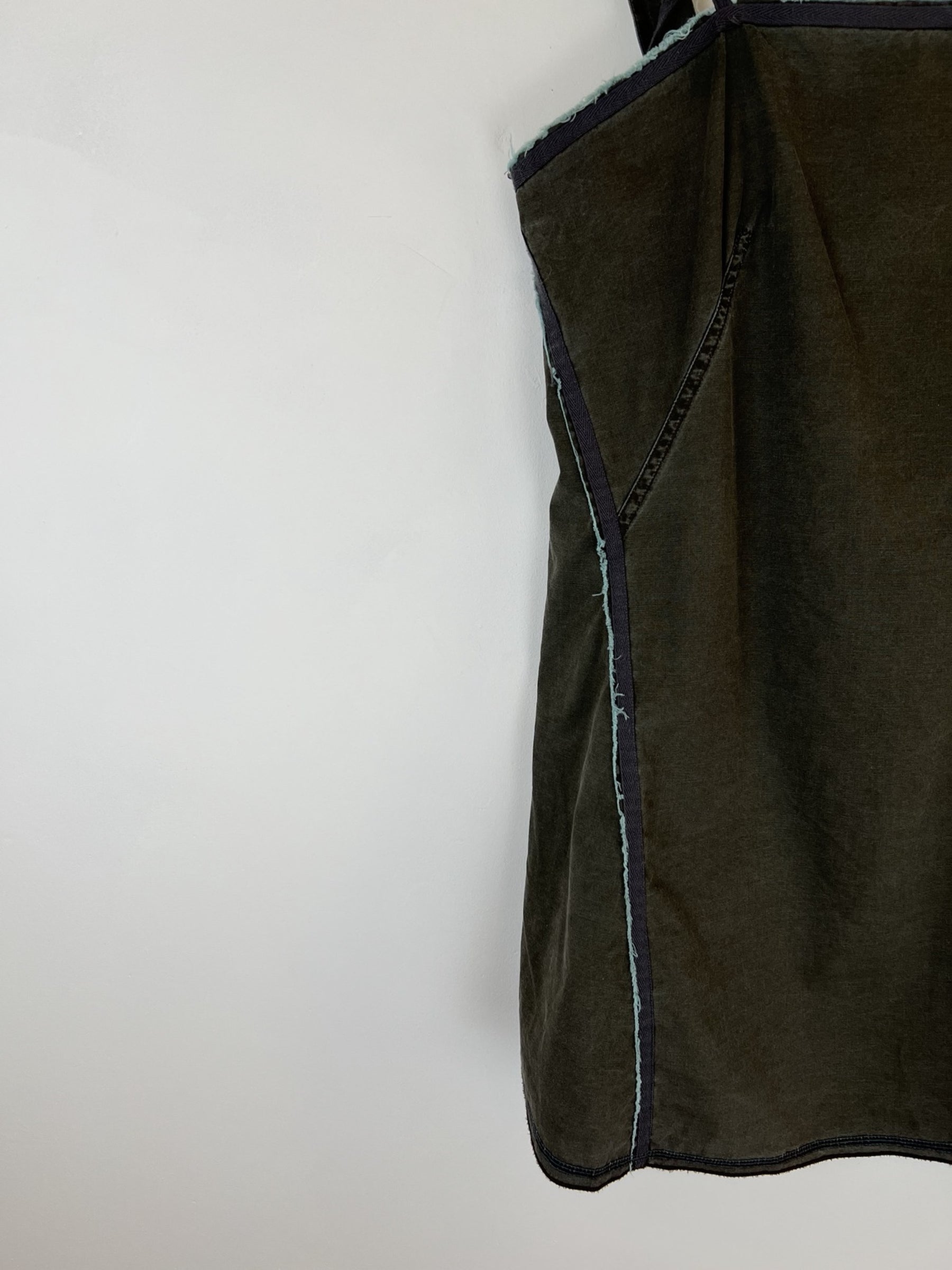 00's Cop Copine Apron Tunic Top in Khaki / Blue - M