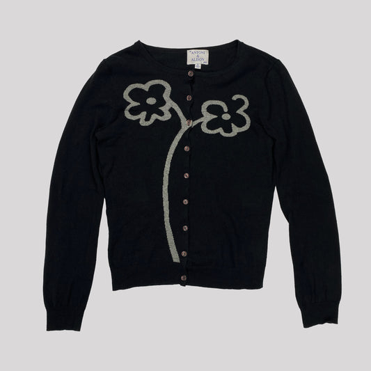 00's Antoni & Alison Cardigan with Flower Graphic - M