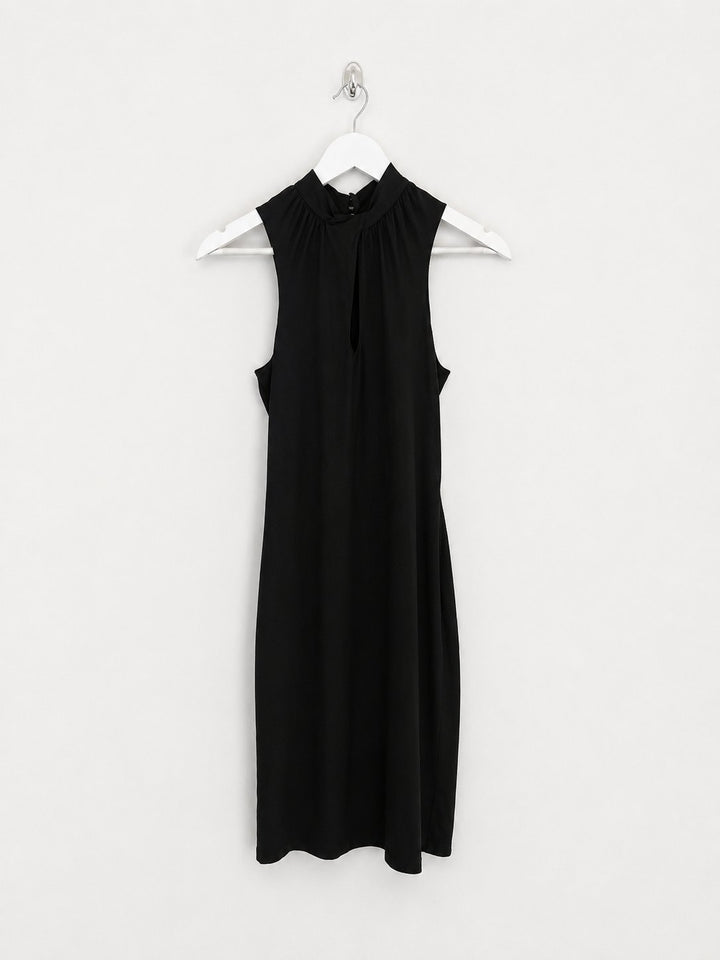 00's Versace Jeans Couture Black Dress with Keyhole Neckline