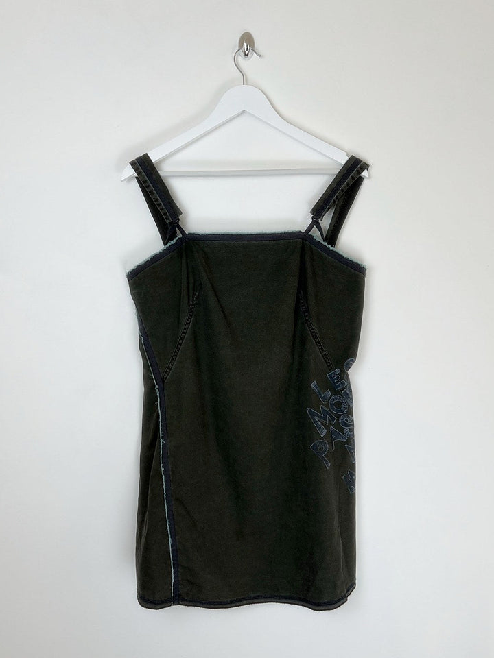 00's Cop Copine Apron Tunic Top in Khaki / Blue - M