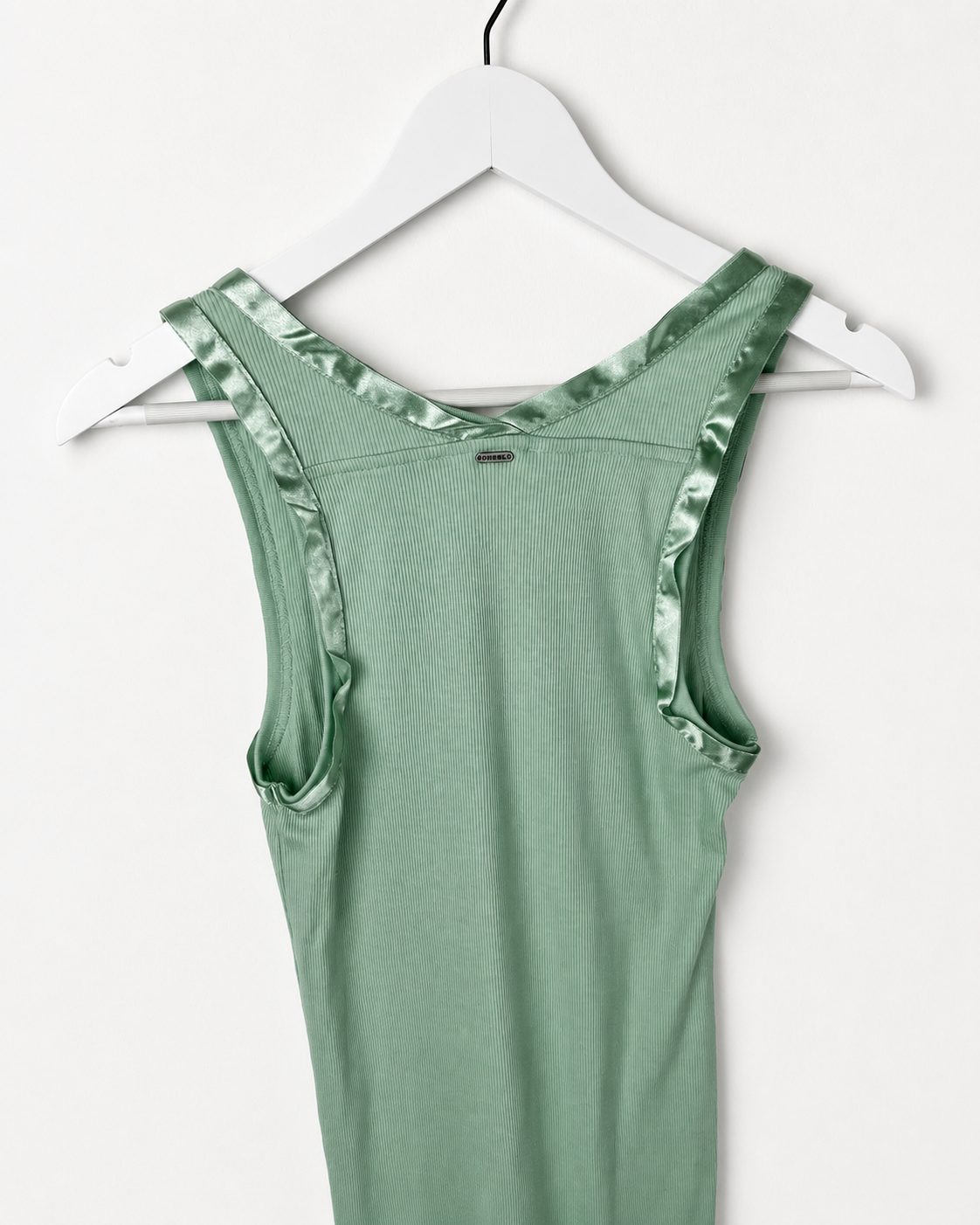 00's Deadstock Diesel Tank Top with Ribbon Trim Detail in Aqua - S