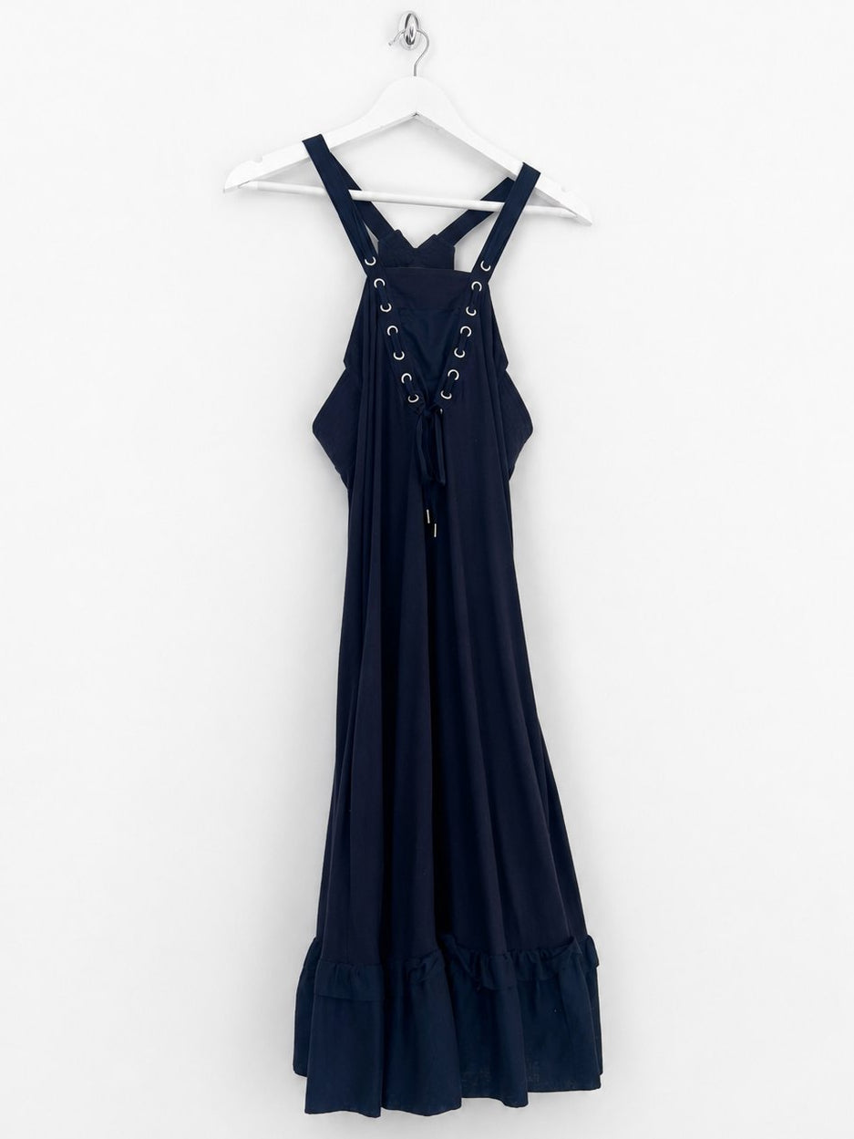 00’s Marithe Francois Girbuad Trapeze Dress with pockets in Navy - M