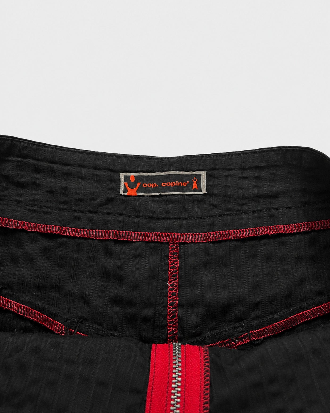 00's Cop Copine Pencil Skirt with Red Embroidered Detailing in Black - W31