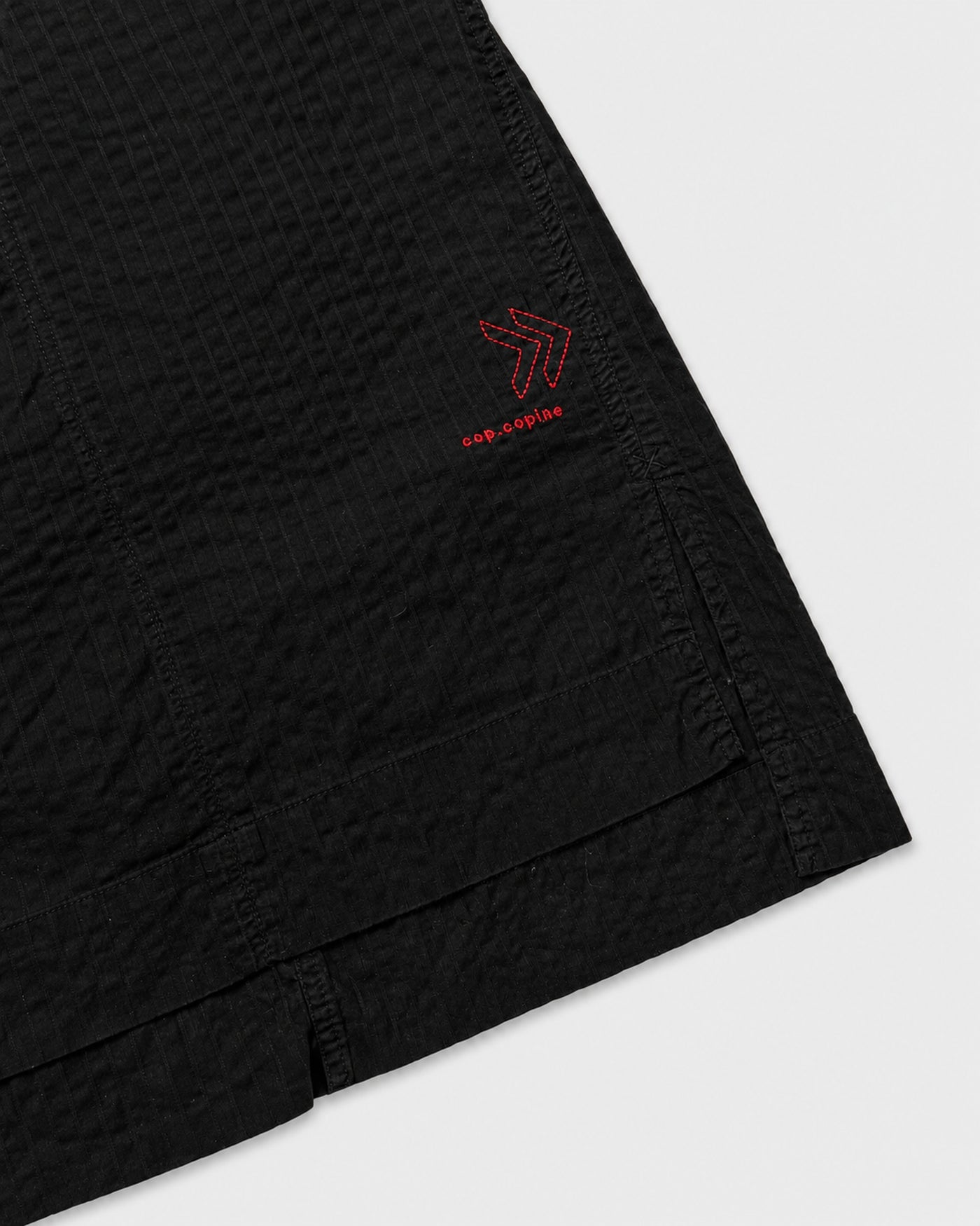 00's Cop Copine Pencil Skirt with Red Embroidered Detailing in Black - W31