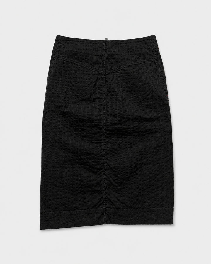 00's Cop Copine Pencil Skirt with Red Embroidered Detailing in Black - W31