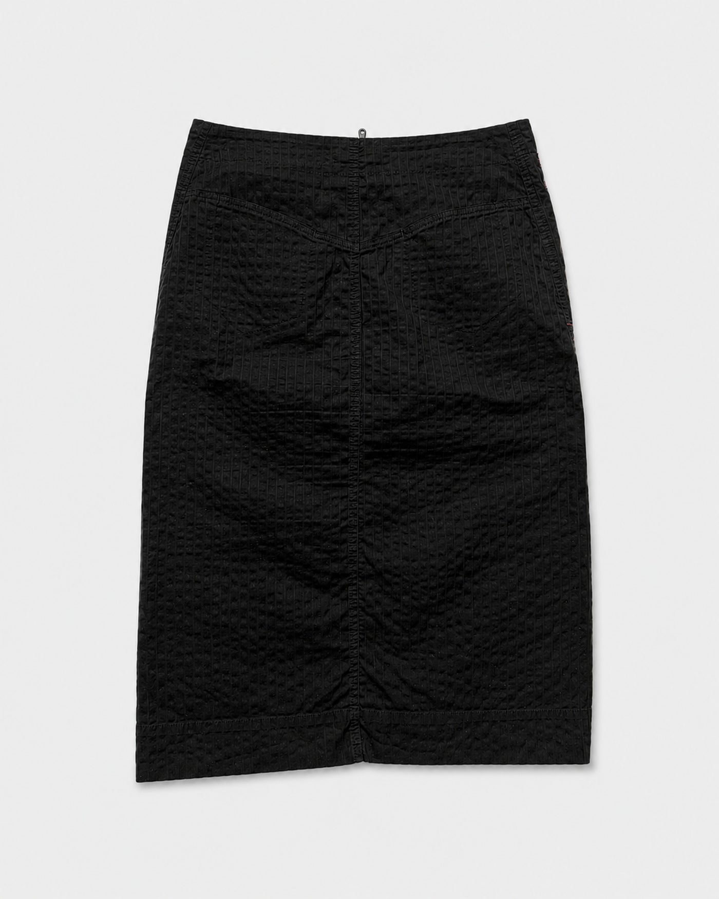00's Cop Copine Pencil Skirt with Red Embroidered Detailing in Black - W31