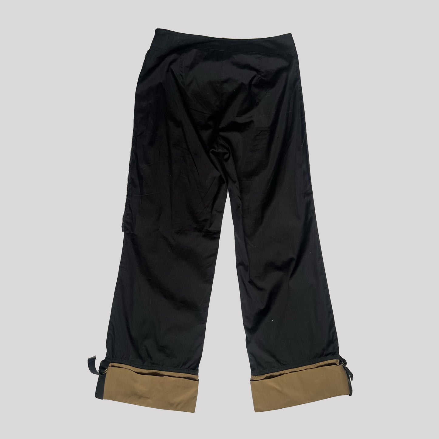 00's Cop Copine Printed Trousers with Wrap Skirt in Black & Camel - S