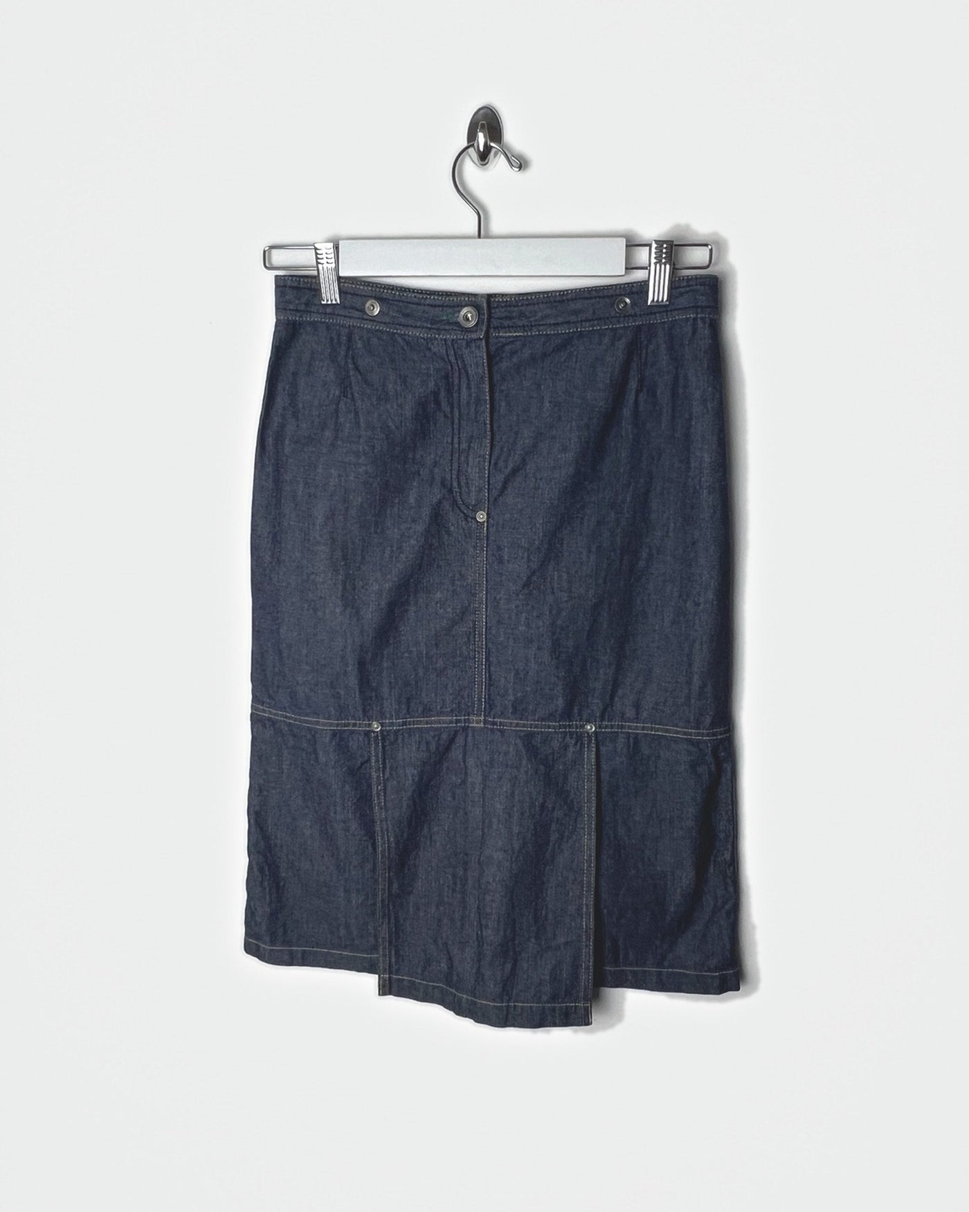 00's GAS Denim Midi Skirt with Front Pleat - W27