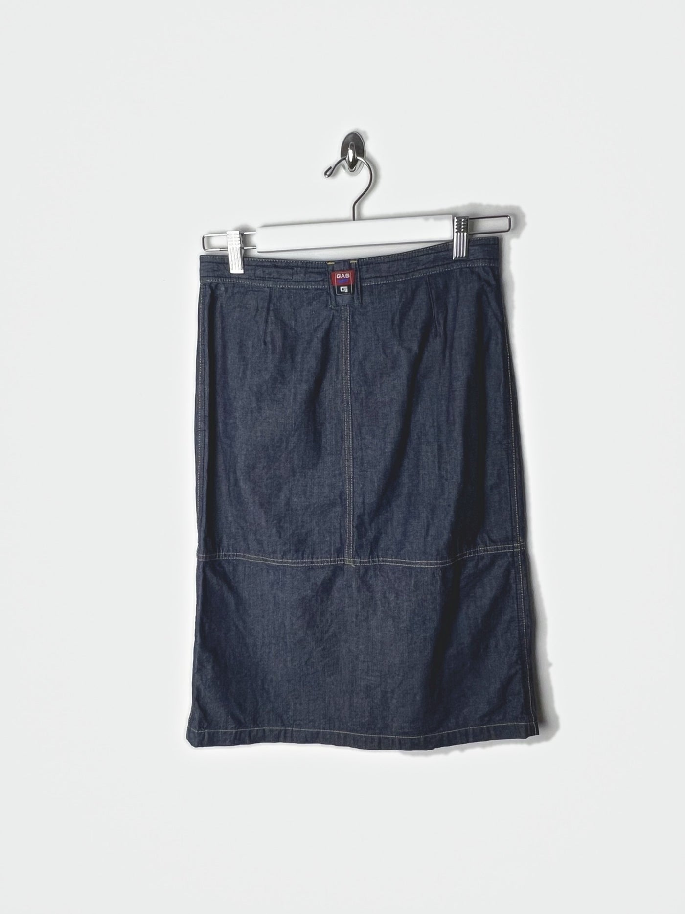 00's GAS Denim Midi Skirt with Front Pleat - W27