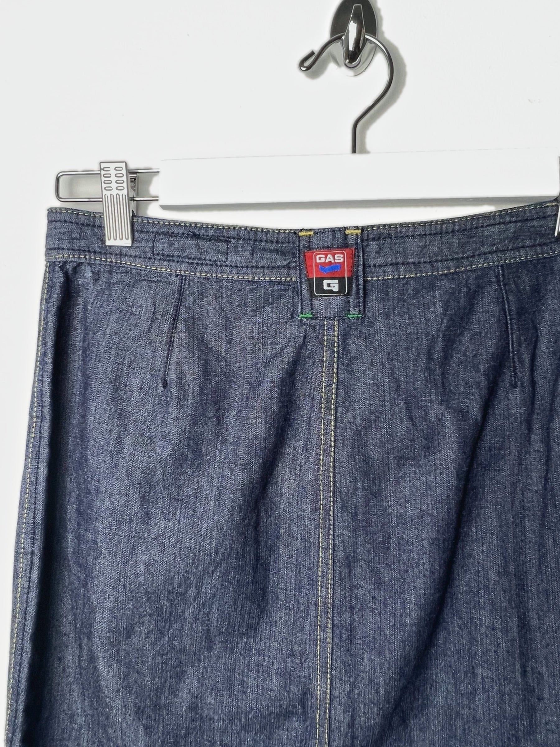 00's GAS Denim Midi Skirt with Front Pleat - W27