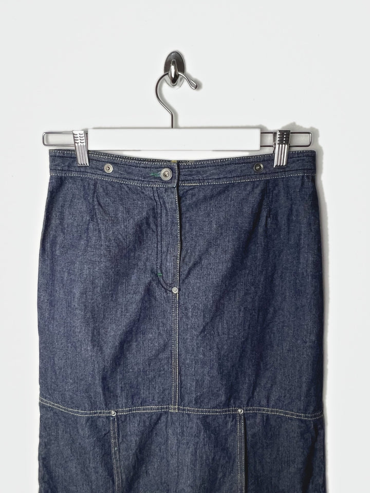 00's GAS Denim Midi Skirt with Front Pleat - W27