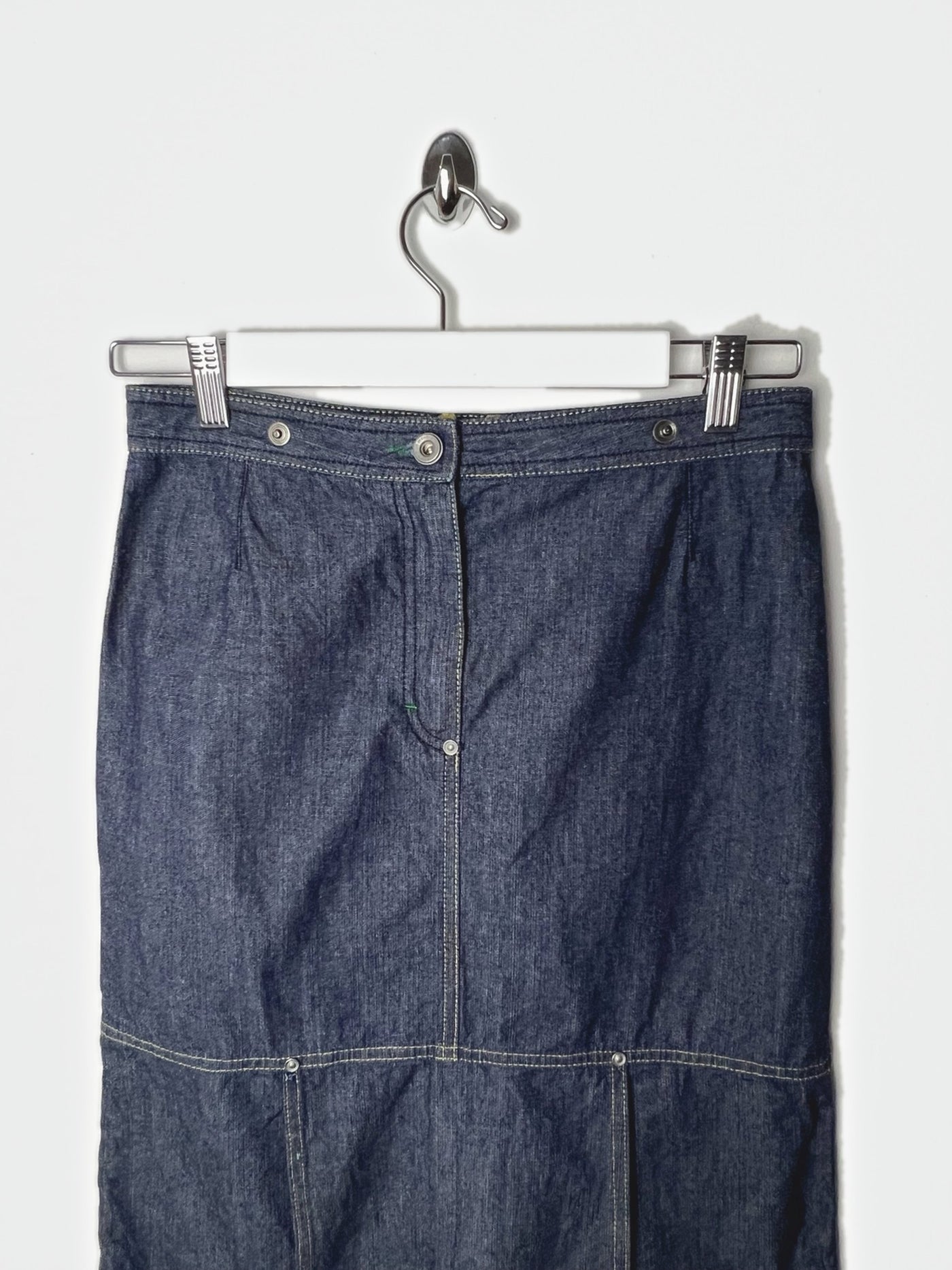 00's GAS Denim Midi Skirt with Front Pleat - W27