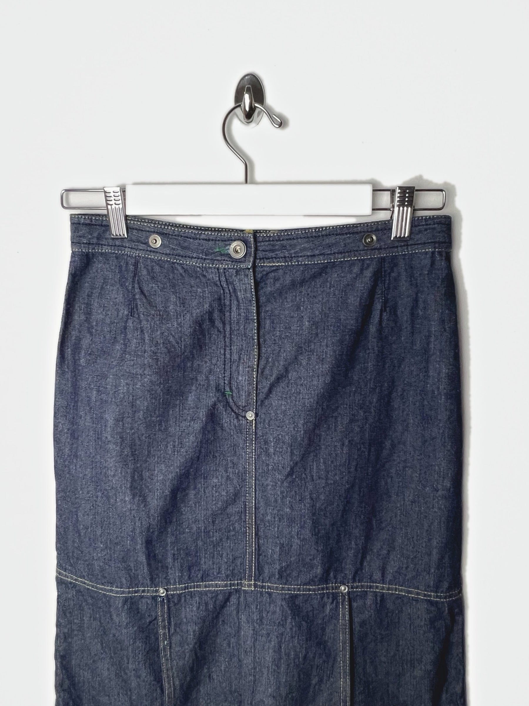 00's GAS Denim Midi Skirt with Front Pleat - W27