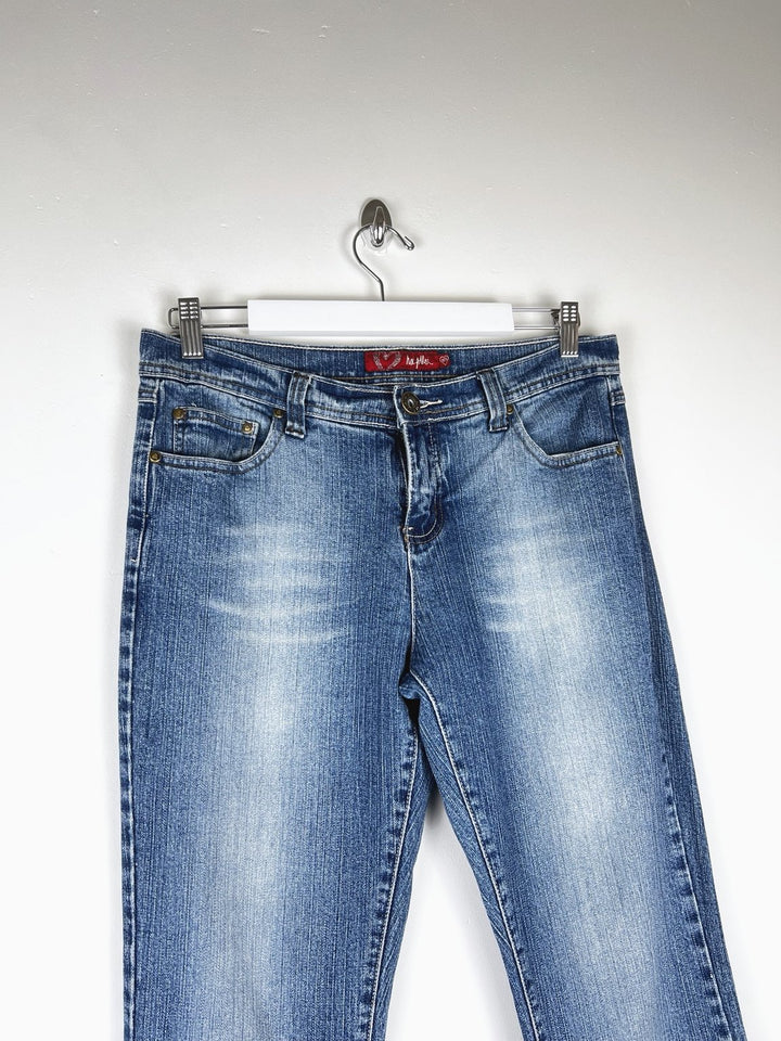 00's Hoi Polloi Low Rise Boot Cut Jeans in Mid Wash Blue Denim - W32