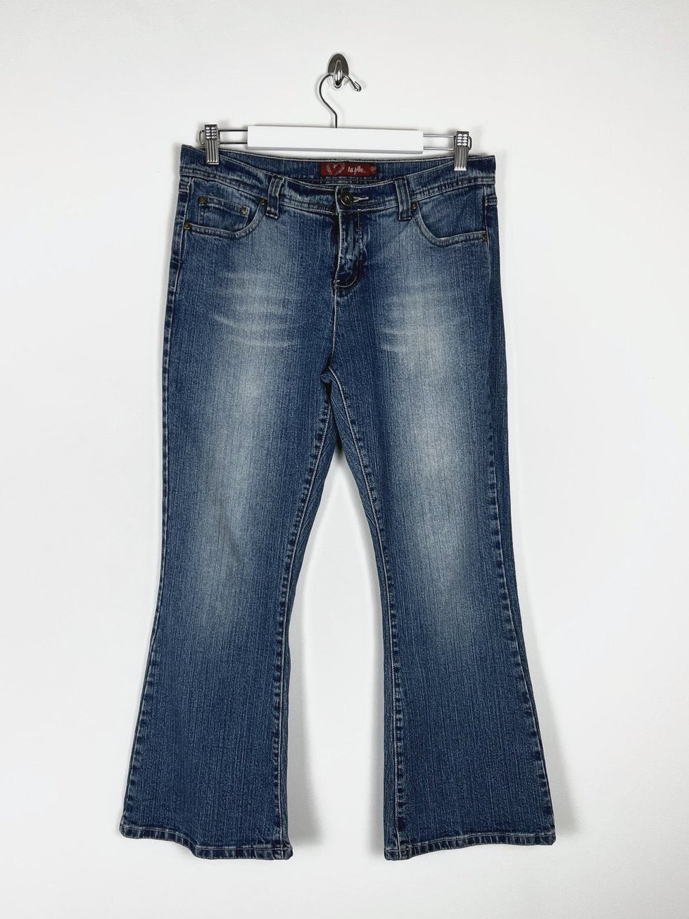 00's Hoi Polloi Low Rise Boot Cut Jeans in Mid Wash Blue Denim - W32