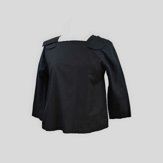 Comme des Garçons Two Dimensional Collar Blouse in Black - XS