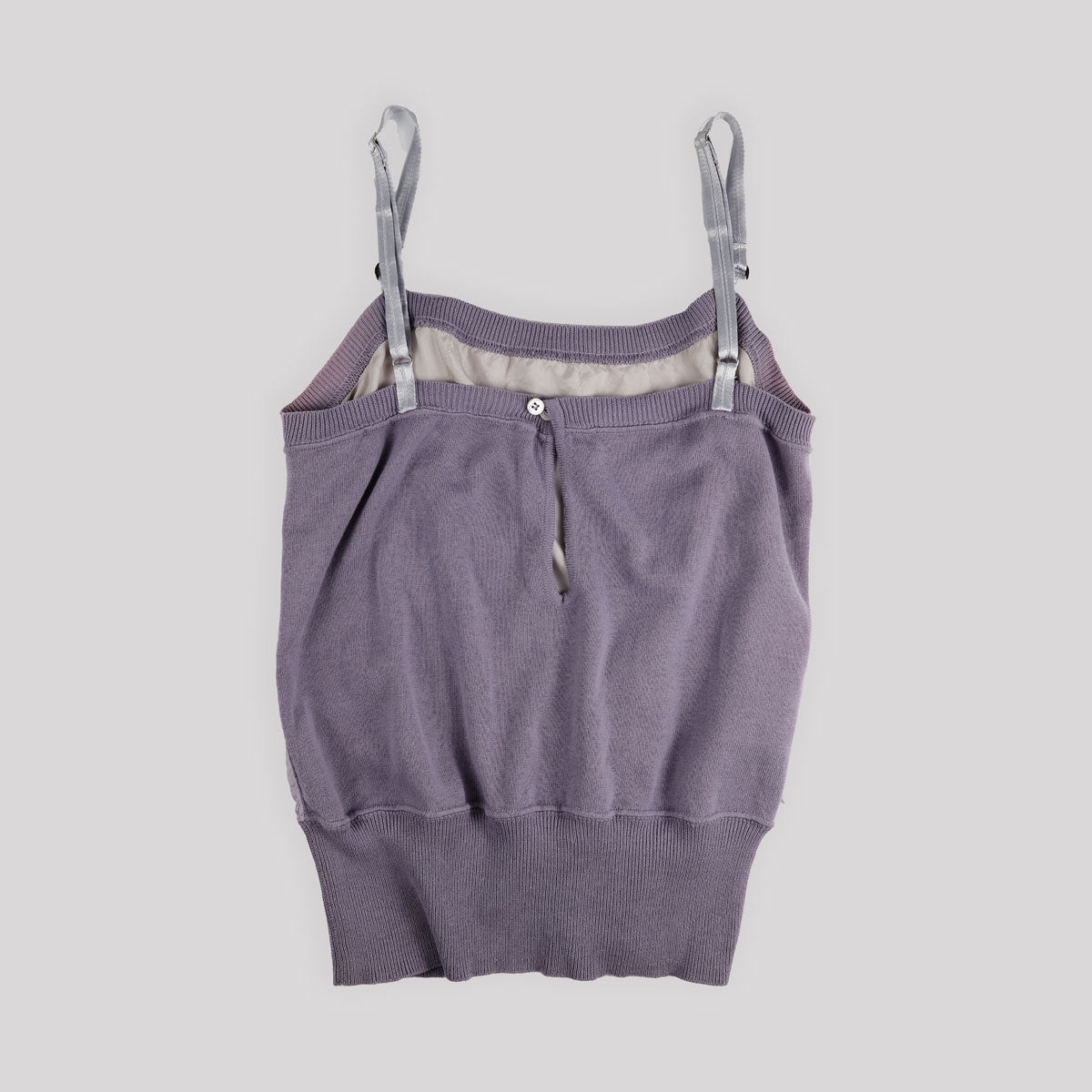 00's Prada Sport Silk Cami Top with Knit Waistband in Lilac - S/M