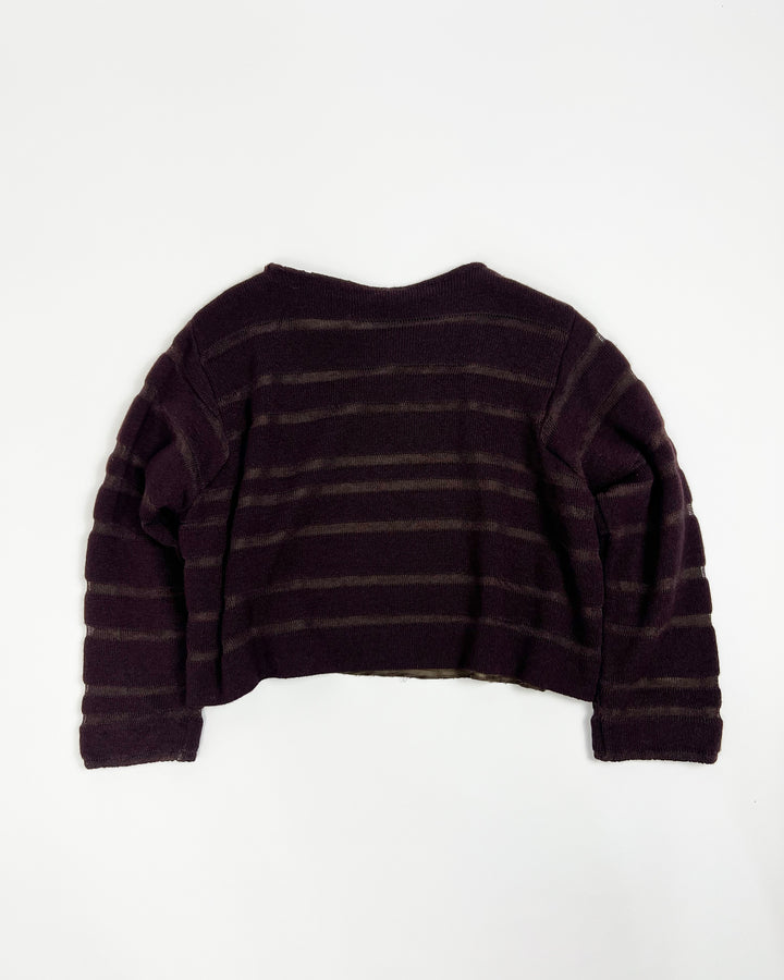 00's Sarah Pacini Knit Cropped Jumper in Burgundy - S