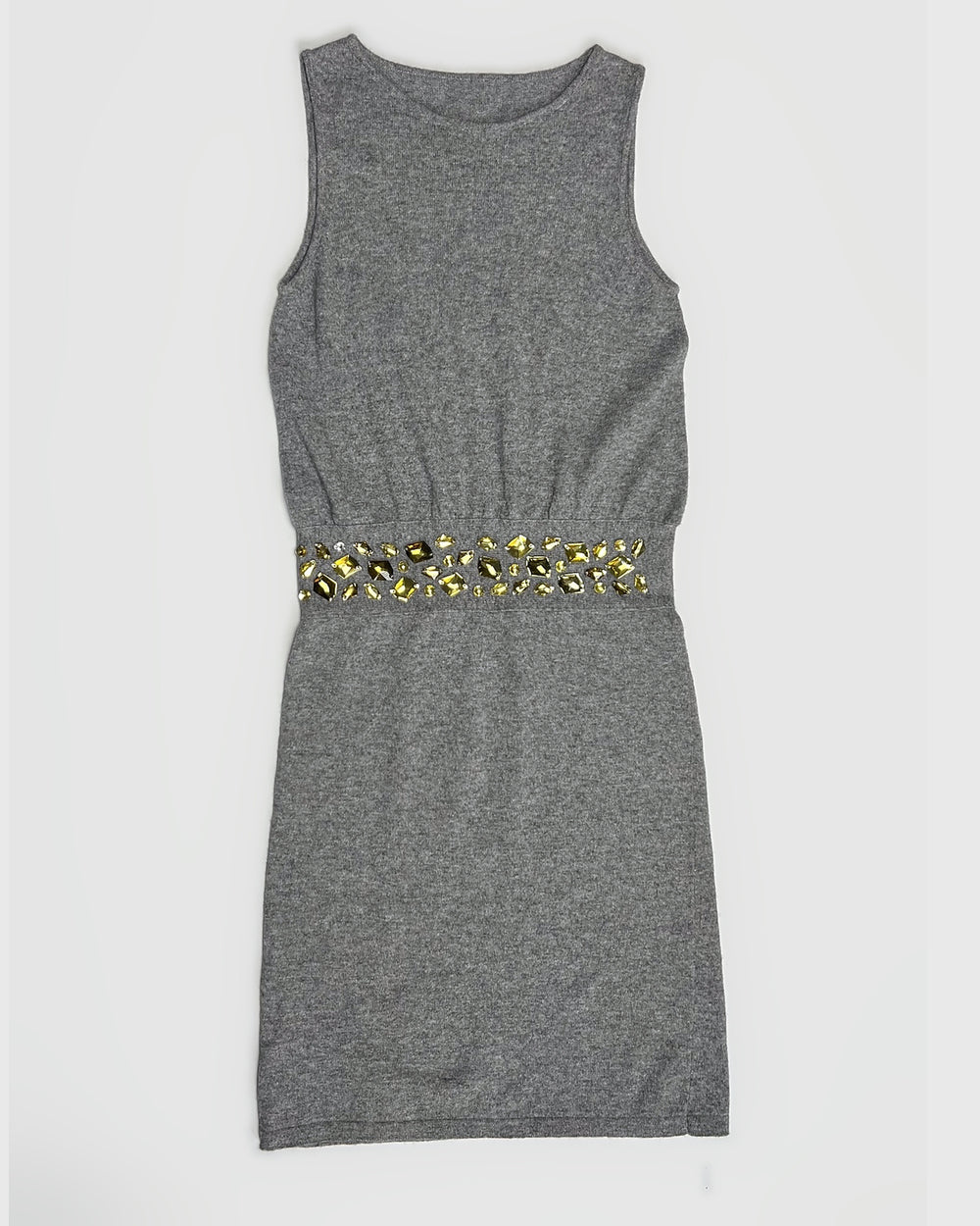 Blumarine knit mini dress with cinched crystal waistline - S