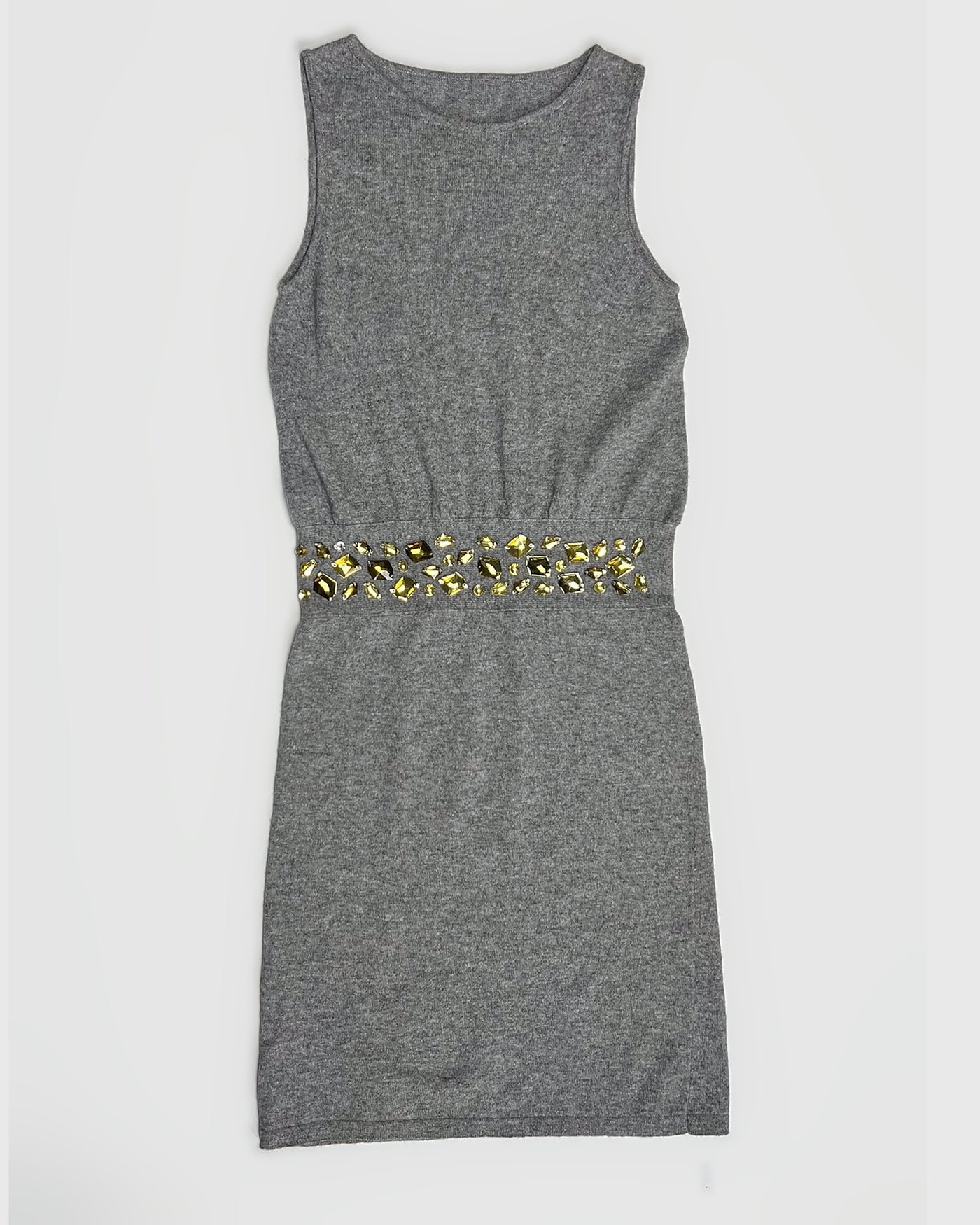 Blumarine knit mini dress with cinched crystal waistline - S