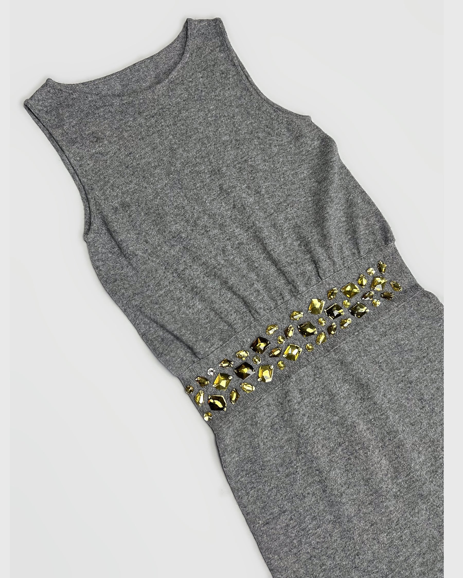 Blumarine knit mini dress with cinched crystal waistline - S