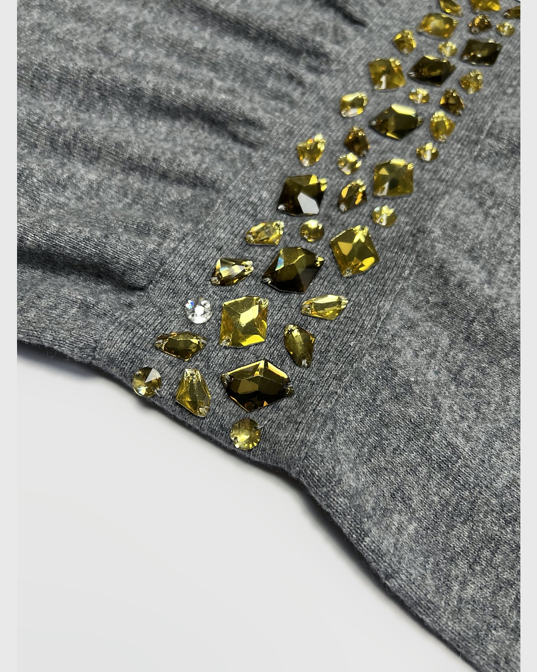 Blumarine knit mini dress with cinched crystal waistline - S