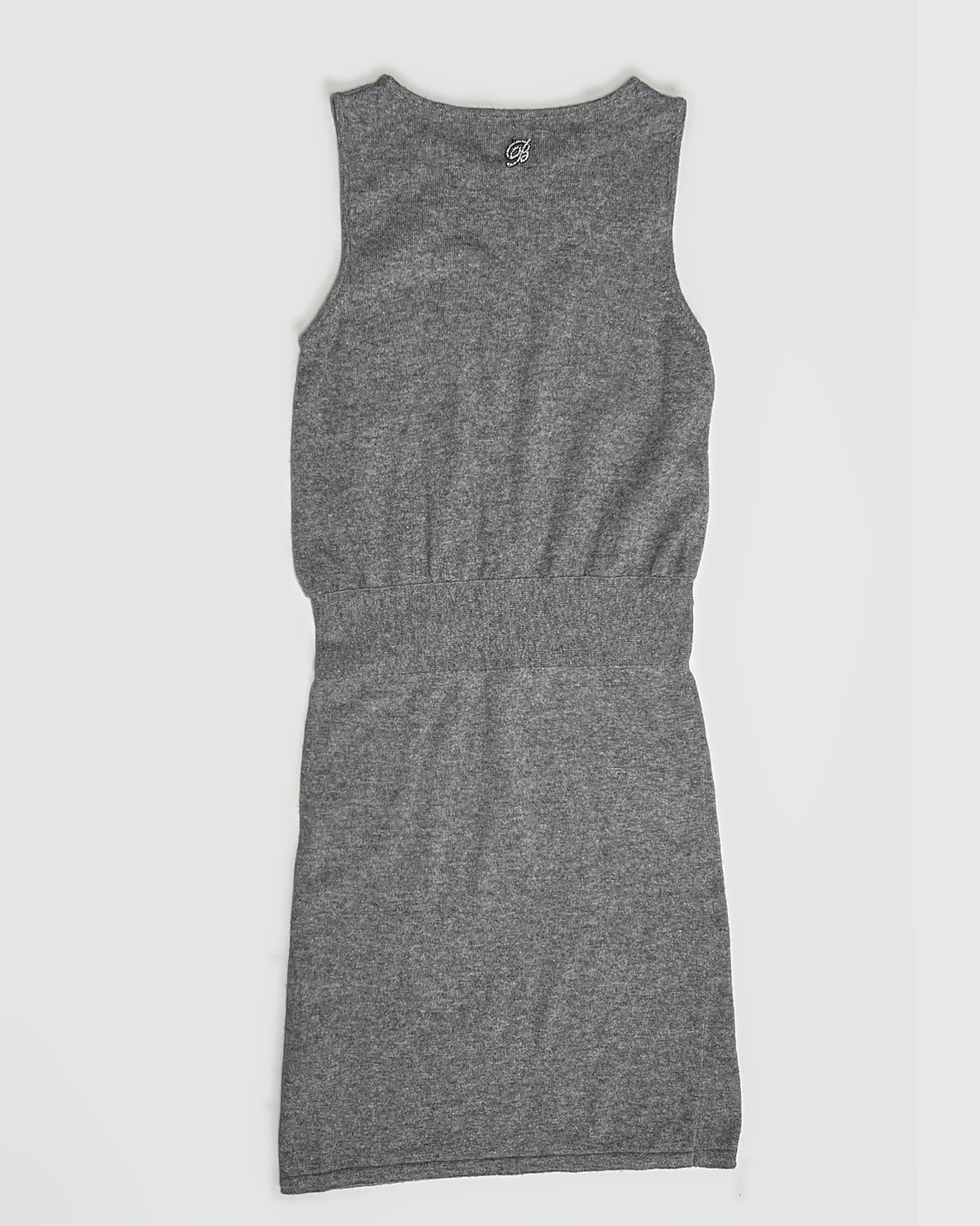 Blumarine knit mini dress with cinched crystal waistline - S